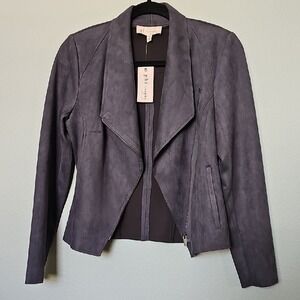 Philosophy NWT Gray Faux Suede Moto Collared Jacket XS